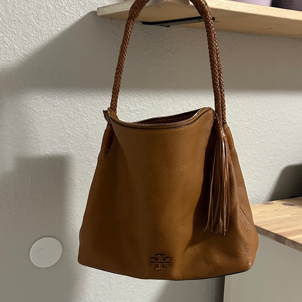Tory Burch Tan Genuine Leather Shoulder Bag